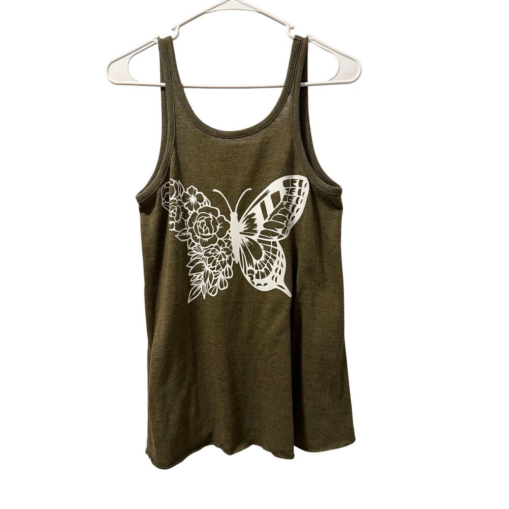 Butterfly flowers upcycle tank top handmade